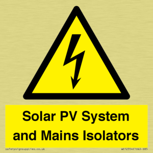 Solar PV System and Mains Isolators